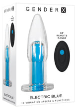 Load image into Gallery viewer, Gender X Electric Blue Silicone Rechargeable Vibrator with Remote Control - Blue/Clear