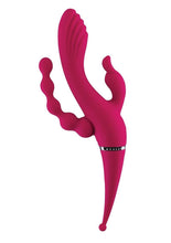 Load image into Gallery viewer, Gender X Four By Four Rechargeable Silicone Quadruple Stimulating Vibrator - Red