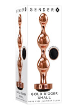 Load image into Gallery viewer, Gender X Gold Digger Anal Plug - Black/Rose Gold - Small