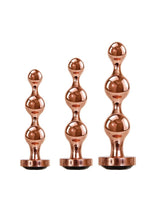 Load image into Gallery viewer, Gender X Gold Digger Set Anal Plugs - Black/Rose Gold - 3 Piece Set