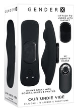 Load image into Gallery viewer, Gender X Our Undie Vibe Rechargeable Silicone Panty Vibe with Remote Control - Black