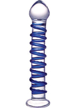 Load image into Gallery viewer, Glas Blue Spiral Glass Dildo - Blue/Clear