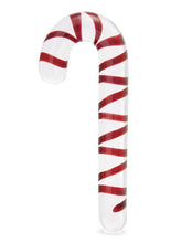 Load image into Gallery viewer, Glas Candy Cane Dream Glass Dildo - Clear/Red - 7.5in