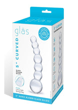 Load image into Gallery viewer, Glas Curved Beaded Glass Dildo - Clear - 5in