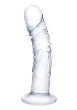 Load image into Gallery viewer, Glas Curved Realistic Glass Dildo with Veins - Clear - 7in