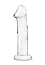 Load image into Gallery viewer, Glas Dildo Glass with Veins and Flat Base - Clear - 6in