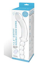 Load image into Gallery viewer, Glas Girthy Double Sided Glass Dong with Anal Bead Grip Handle - Clear - 12.5in