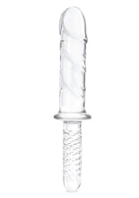 Load image into Gallery viewer, Glas Girthy Glass Cock Double Ended with Handle - Clear - 11in