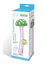 Load image into Gallery viewer, Glas Magic Mushroom Glass Dildo - Green/Pink - 7.5in