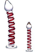 Load image into Gallery viewer, Glas Mr Swirly Dildo - Clear/Red