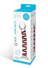 Load image into Gallery viewer, Glas Mr Swirly Dildo - Clear/Red