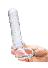 Load image into Gallery viewer, Glas Realistic Ribbed Glass G-Spot Dildo with Balls