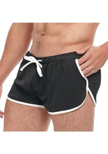 Load image into Gallery viewer, Goal Line Side Split Mesh Booty Shorts - Black - Medium/Small