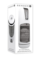 Load image into Gallery viewer, Gx Get Your Stroke On Rechargeable Silicone Thrusting Stroker - White