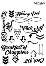 Load image into Gallery viewer, Hott Products Erotic Tattoos Assorted - Black - Pack