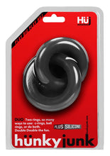 Load image into Gallery viewer, Hunkyjunk Duo Silicone Double Cock Ring - Black