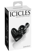 Load image into Gallery viewer, Icicles No 74 Beaded Heart Shaped Glass Anal Plug - Black