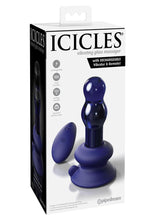 Load image into Gallery viewer, Icicles No. 83 Rechargeable Glass Plug with Remote Control - Blue