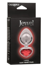 Load image into Gallery viewer, Jewel Ruby Heart Aluminum Anal Plug - Metal/Red - Large