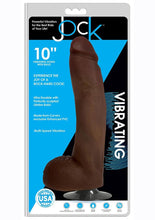 Load image into Gallery viewer, Jock Vibrating Dildo with Balls - Chocolate - 10in