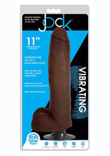 Load image into Gallery viewer, Jock Vibrating Dildo with Balls - Chocolate - 11in