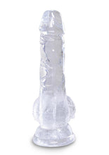 Load image into Gallery viewer, King Cock Dildo with Balls - Clear - 5in