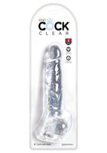Load image into Gallery viewer, King Cock Dildo with Balls - Clear - 8in