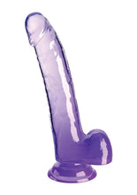 Load image into Gallery viewer, King Cock Clear Dildo with Balls - Clear/Purple - 9in