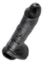 Load image into Gallery viewer, King Cock Dildo with Balls - Black - 10in