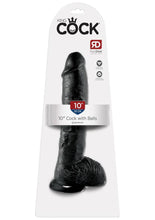 Load image into Gallery viewer, King Cock Dildo with Balls - Black - 10in