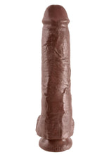 Load image into Gallery viewer, King Cock Dildo with Balls - Chocolate - 11in