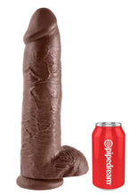 Load image into Gallery viewer, King Cock Dildo with Balls - Chocolate - 12in