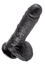 Load image into Gallery viewer, King Cock Dildo with Balls - Black - 8in