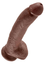 Load image into Gallery viewer, King Cock Dildo with Balls - Chocolate - 9in