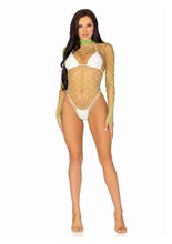 Load image into Gallery viewer, Leg Avenue Fence Net Snap Crotch Long Sleeved Bodysuit