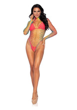 Load image into Gallery viewer, Leg Avenue Fence Net Snap Crotch Long Sleeved Bodysuit