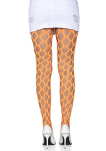 Load image into Gallery viewer, Leg Avenue Jumbo Pothole Net Tights - Neon Orange/Orange - One Size