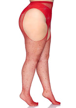 Load image into Gallery viewer, Leg Avenue Rhinestone Fishnet Stockings