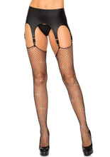 Load image into Gallery viewer, Leg Avenue Rhinestone Fishnet Stockings - Black - One Size