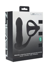 Load image into Gallery viewer, Levelz Vibrating and Thrusting Silicone Rechargeable Prostate Massager with Tri O Cock Ring - Black
