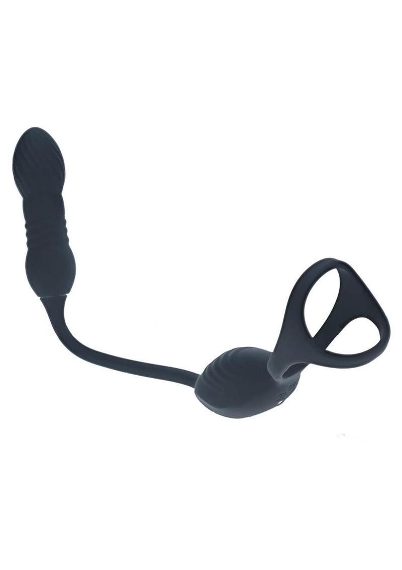Levelz Vibrating and Thrusting Silicone Rechargeable Tri O Cock Ring with  Prostate Stimulator  Pleasures & Treasures