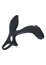Load image into Gallery viewer, Levelz Vibrating Silicone Rechargeable Cock and Ball Ring with Shaft Loop - Black