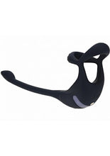 Load image into Gallery viewer, Levelz Vibrating Silicone Rechargeable Tri O Cock Ring with Prostate Stimulator and Remote Control