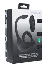 Load image into Gallery viewer, Levelz Vibrating Silicone Rechargeable Tri O Cock Ring with Prostate Stimulator and Remote Control - Black