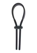 Load image into Gallery viewer, Levelz Wide Adjustable Silicone Lasso Cock Ring - Black - 5mm
