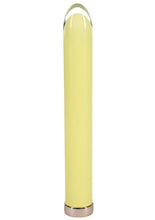 Load image into Gallery viewer, Loveline Sparkle Rechargeable 10 Function Glass Vibrator - Yellow - 6.3in