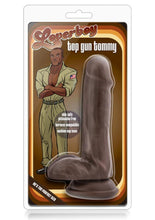 Load image into Gallery viewer, Loverboy Top Gun Tommy Dildo with Balls - Chocolate - 6.5in