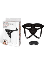 Load image into Gallery viewer, Lux Fetish Diamond Velvet Strap-On Corset Adjustable