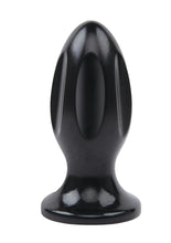 Load image into Gallery viewer, Lux Fetish Grooved Butt Plug - Black - 5in
