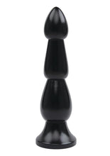 Load image into Gallery viewer, Lux Fetish Ribbed Butt Plug - Black - 9in